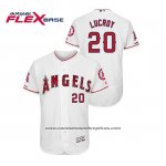 Camiseta Beisbol Hombre Los Angeles Angels Jonathan Lucroy 150th Aniversario Patch Flex Base Blanco