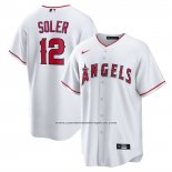 Camiseta Beisbol Hombre Los Angeles Angels Jorge Soler Primera Replica Blanco