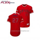 Camiseta Beisbol Hombre Los Angeles Angels Mike Trout 2018 Stars & Stripes Flex Base Scarlet