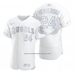 Camiseta Beisbol Hombre Los Angeles Angels Rickey Henderson Award Collection Hall Of Fame Blanco