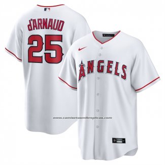Camiseta Beisbol Hombre Los Angeles Angels Travis d'Arnaud Primera Replica Blanco