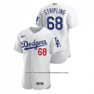 Camiseta Beisbol Hombre Los Angeles Dodgers Ross Stripling Autentico Blanco