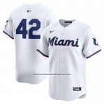 Camiseta Beisbol Hombre Miami Marlins 2024 Jackie Robinson Day Primera Limited Blanco