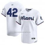 Camiseta Beisbol Hombre Miami Marlins 2024 Jackie Robinson Day Primera Limited Blanco