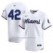 Camiseta Beisbol Hombre Miami Marlins 2024 Jackie Robinson Day Primera Limited Blanco