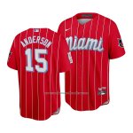 Camiseta Beisbol Hombre Miami Marlins Brian Anderson 2021 City Connect Replica Rojo