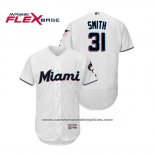 Camiseta Beisbol Hombre Miami Marlins Caleb Smith Flex Base Autentico Collection Primera 2019 Blanco