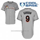 Camiseta Beisbol Hombre Miami Marlins Dee Gordon 9 Gris Cool Base