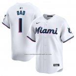 Camiseta Beisbol Hombre Miami Marlins NO 1 Dad Primera Limited Blanco
