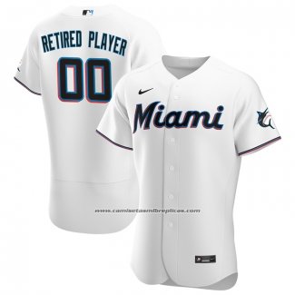 Camiseta Beisbol Hombre Miami Marlins Primera Pick-A-Player Retired Roster Autentico Blanco