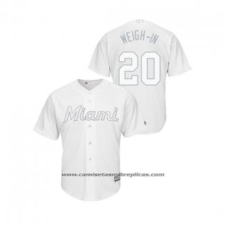 Camiseta Beisbol Hombre Miami Marlins Wei Yin Chen 2019 Players Weekend Replica Blanco