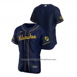 Camiseta Beisbol Hombre Milwaukee Brewers Autentico 2020 Alterno Azul