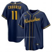 Camiseta Beisbol Hombre Milwaukee Brewers Jackson Chourio Alterno 2 Replica Azul