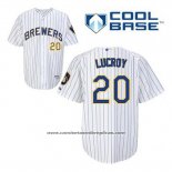 Camiseta Beisbol Hombre Milwaukee Brewers Jonathan Lucroy 20 Blanco Cool Base