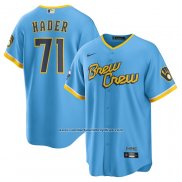 Camiseta Beisbol Hombre Milwaukee Brewers Josh Hader 2022 City Connect Replica Azul