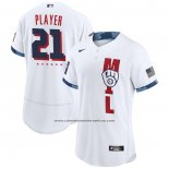Camiseta Beisbol Hombre Milwaukee Brewers Personalizada 2021 All Star Autentico Blanco