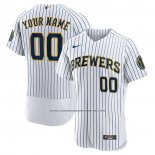 Camiseta Beisbol Hombre Milwaukee Brewers Personalizada Alterno Autentico Blanco