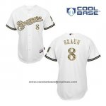 Camiseta Beisbol Hombre Milwaukee Brewers Ryan Braun 8 Blanco Usmc Cool Base