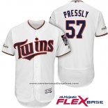 Camiseta Beisbol Hombre Minnesota Twins 2017 Postemporada Ryan Pressly Blanco Flex Base