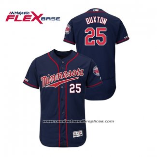 Camiseta Beisbol Hombre Minnesota Twins Byron Buxton 150th Aniversario Patch Autentico Flex Base Azul2