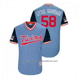 Camiseta Beisbol Hombre Minnesota Twins Gabriel Moya 2018 LLWS Players Weekend Little Guardado Azul