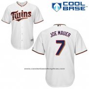 Camiseta Beisbol Hombre Minnesota Twins Joe Mauer 7 Blanco Primera Cool Base