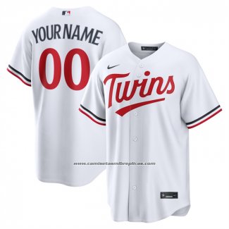 Camiseta Beisbol Hombre Minnesota Twins Primera Replica Personalizada Blanco1