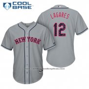 Camiseta Beisbol Hombre New York Mets 2017 Estrellas y Rayas Juan Lagares Gris Cool Base