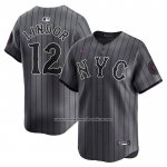 Camiseta Beisbol Hombre New York Mets Francisco Lindor 2024 City Connect Limited Grafito
