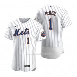 Camiseta Beisbol Hombre New York Mets Jeff Mcneil Autentico Primera Blanco