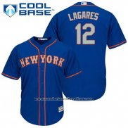 Camiseta Beisbol Hombre New York Mets Juan Lagares 12 Azul Alterno Cool Base