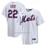 Camiseta Beisbol Hombre New York Mets Juan Soto Primera Replica Blanco
