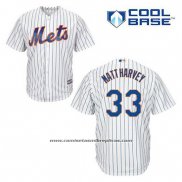 Camiseta Beisbol Hombre New York Mets Matt Harvey 33 Blanco Primera Cool Base