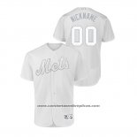 Camiseta Beisbol Hombre New York Mets Personalizada 2019 Players Weekend Autentico Blanco
