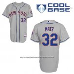 Camiseta Beisbol Hombre New York Mets Steven Matz 32 Gris Cool Base