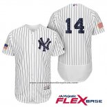 Camiseta Beisbol Hombre New York Yankees 2017 Estrellas y Rayas Starlin Castro Blanco Flex Base