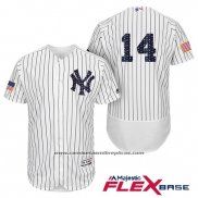 Camiseta Beisbol Hombre New York Yankees 2017 Estrellas y Rayas Starlin Castro Blanco Flex Base