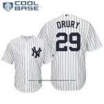 Camiseta Beisbol Hombre New York Yankees Brandon Drury Cool Base Primera Blanco