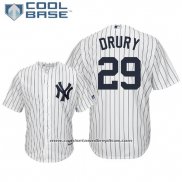 Camiseta Beisbol Hombre New York Yankees Brandon Drury Cool Base Primera Blanco