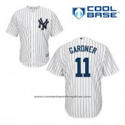 Camiseta Beisbol Hombre New York Yankees Brett Gardner 11 Blanco Primera Cool Base