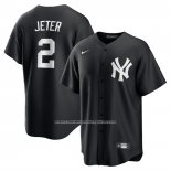 Camiseta Beisbol Hombre New York Yankees Derek Jeter Lights Out Replica Negro