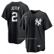 Camiseta Beisbol Hombre New York Yankees Derek Jeter Lights Out Replica Negro