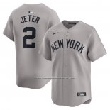 Camiseta Beisbol Hombre New York Yankees Derek Jeter Segunda Limited Gris