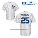 Camiseta Beisbol Hombre New York Yankees Mark Teixeira 25 Blanco Primera Cool Base