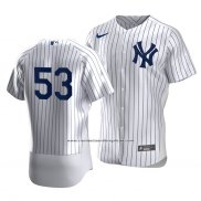 Camiseta Beisbol Hombre New York Yankees Zack Britton Autentico Primera Blanco