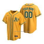 Camiseta Beisbol Hombre Oakland Athletics Personalizada Replica Alterno Oro