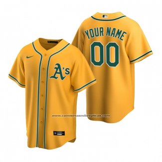 Camiseta Beisbol Hombre Oakland Athletics Personalizada Replica Alterno Oro