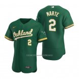 Camiseta Beisbol Hombre Oakland Athletics Starling Marte Autentico Alterno Verde