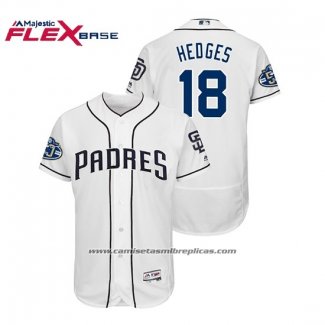 Camiseta Beisbol Hombre Padres Austin Hedges 50th Aniversario Primera Flex Base Blanco