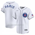 Camiseta Beisbol Hombre Paris Saint Germain 2025 Soccer MLB Limited Blanco
